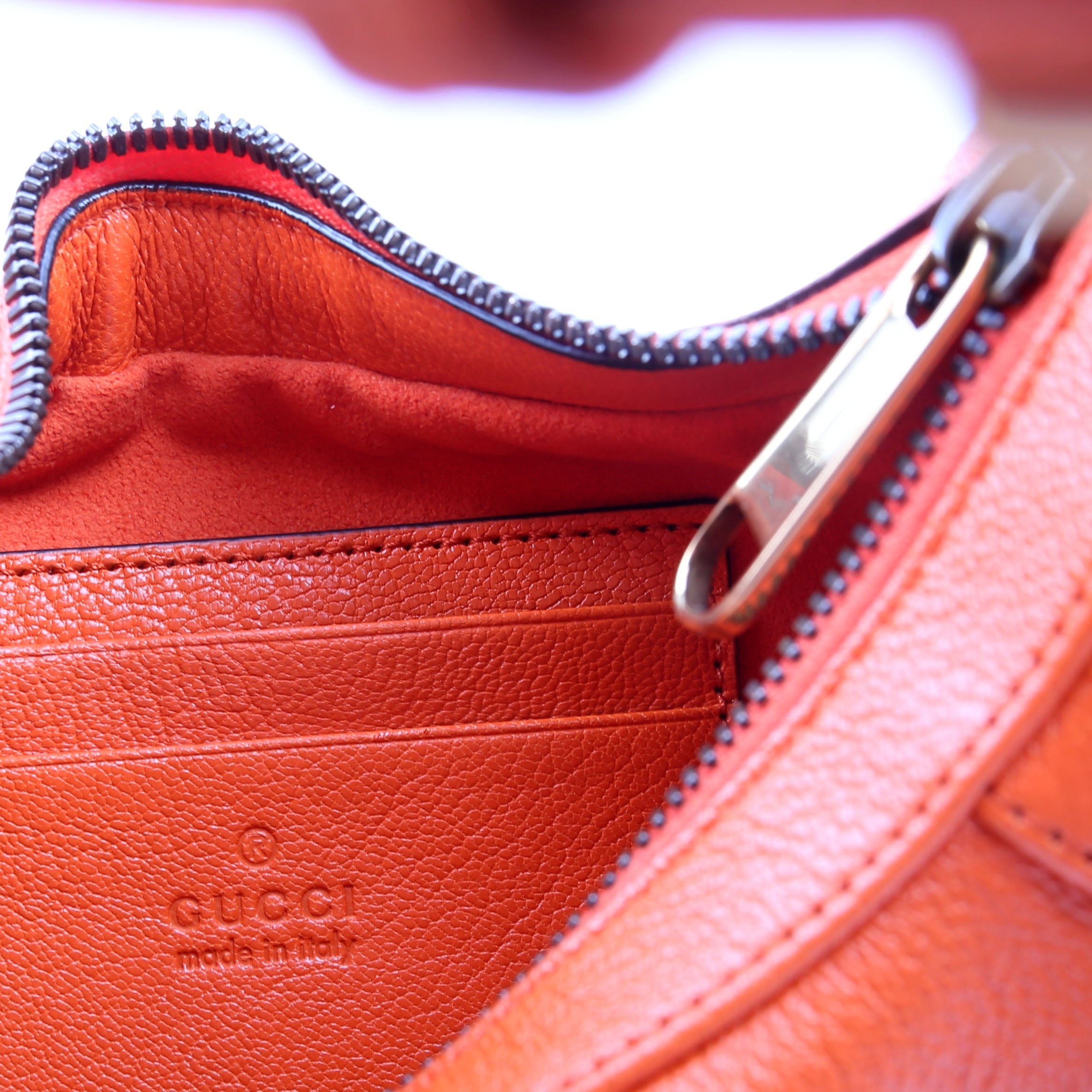731817 Aphrodite Leather Small Shoulder Bag Orange