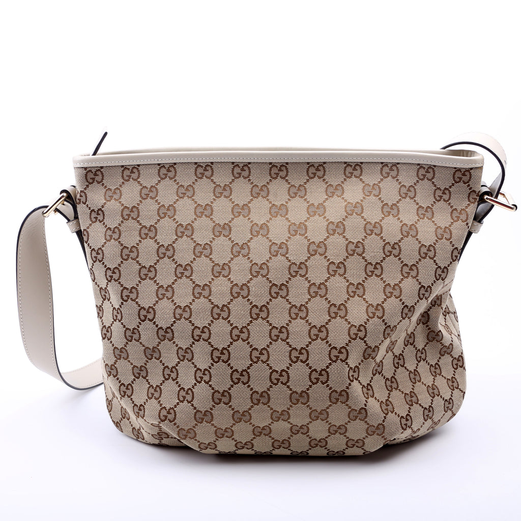 388930 GG Canvas Shoulder Bag White