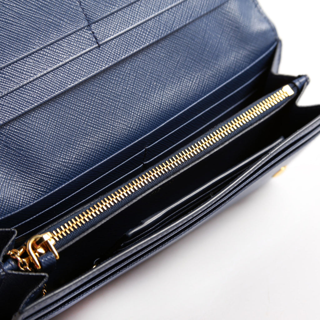Saffiano Chain Wallet 1MH132 Blue