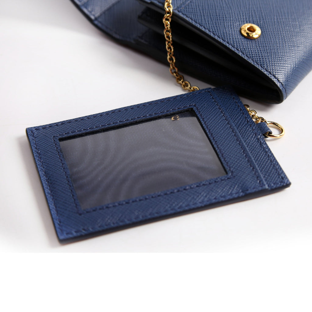Saffiano Chain Wallet 1MH132 Blue