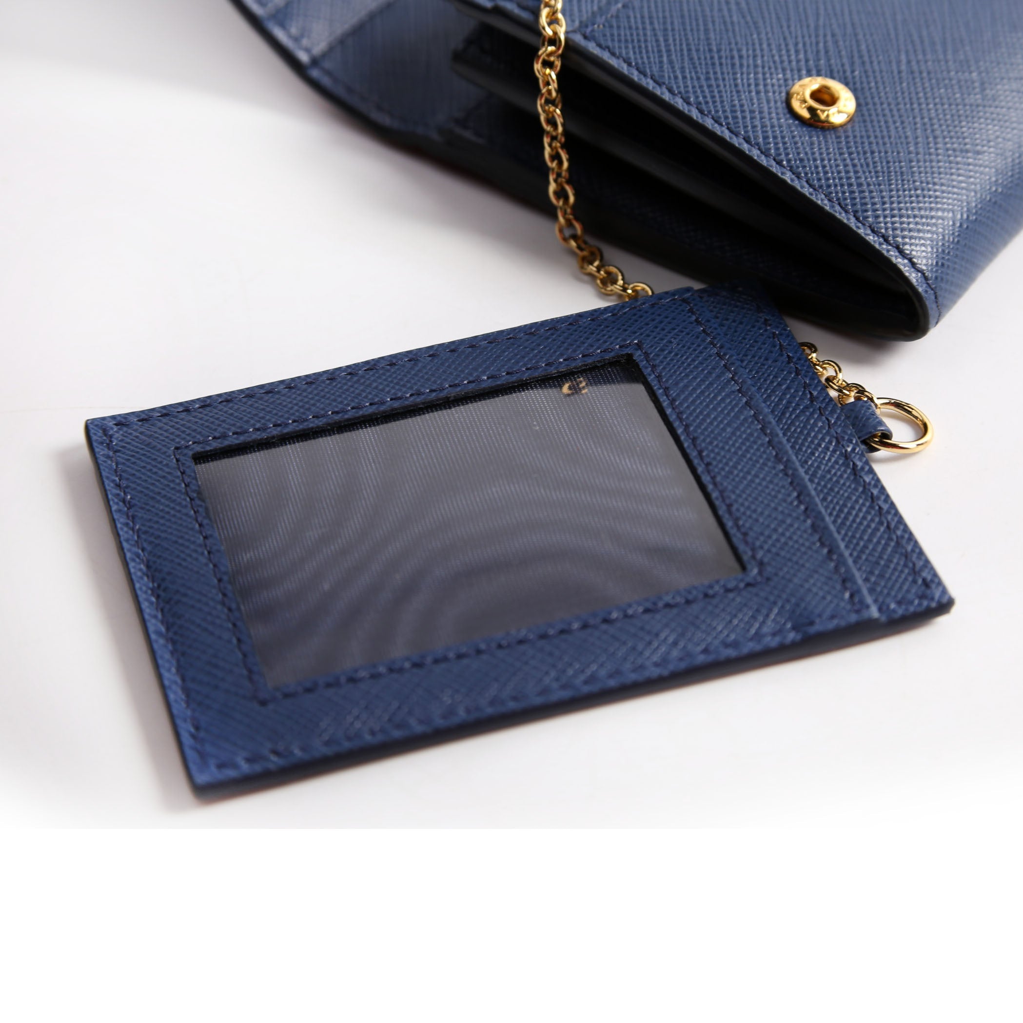 Saffiano Chain Wallet 1MH132 Blue