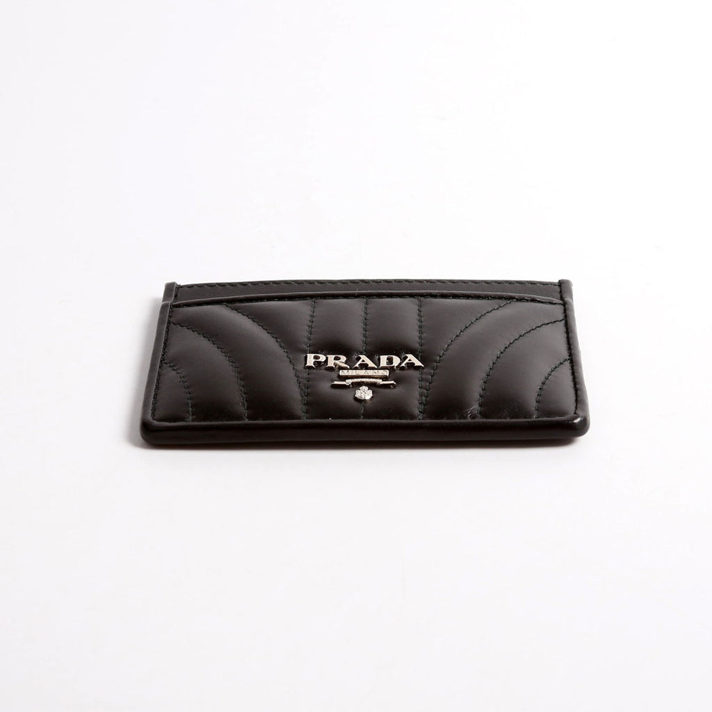 1MC208 Diagramme Calf Card Holder Black