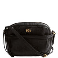 675776 GG Star Embossed Leather Small Shoulder Bag Black