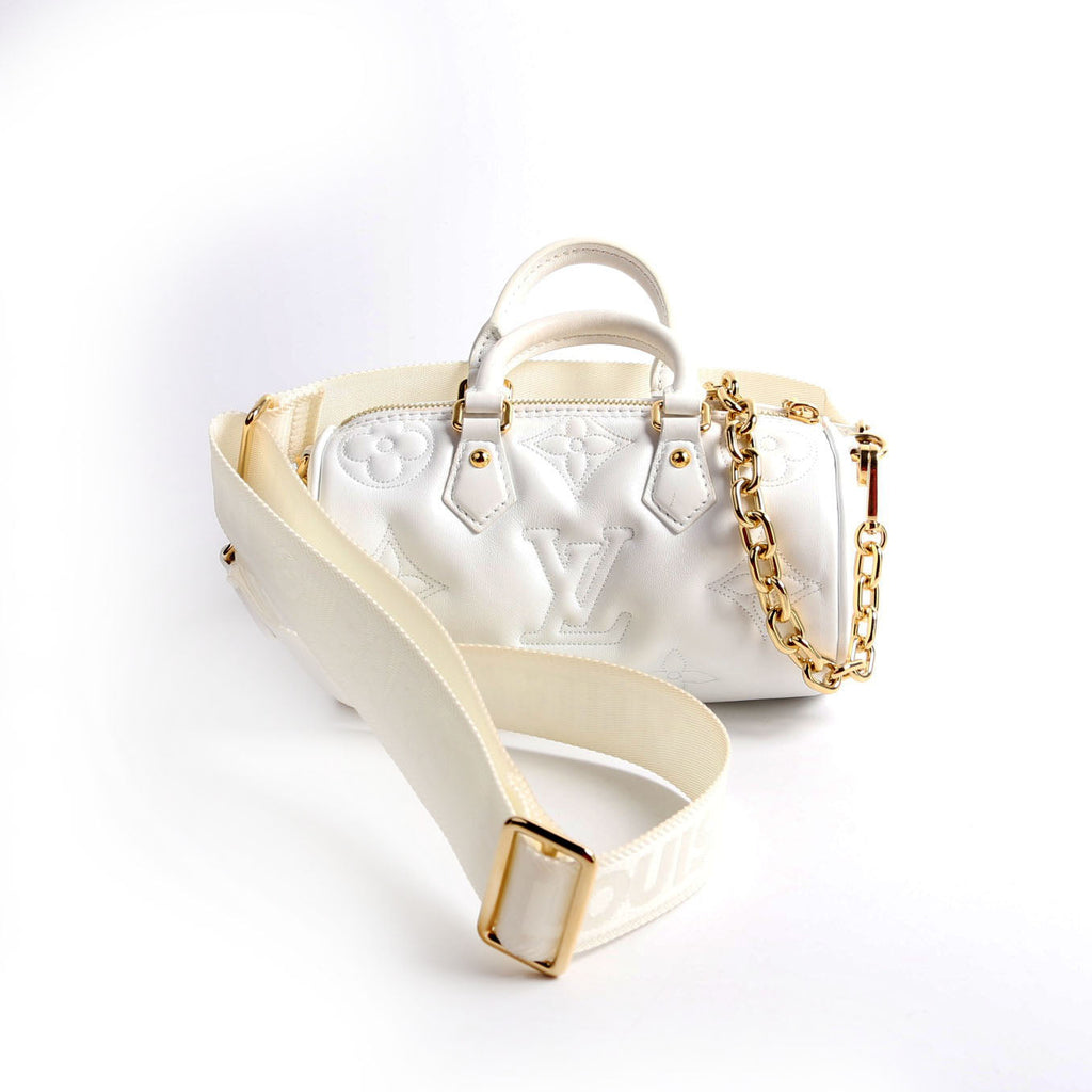 Papillon BB Bubblegram Calfskin White