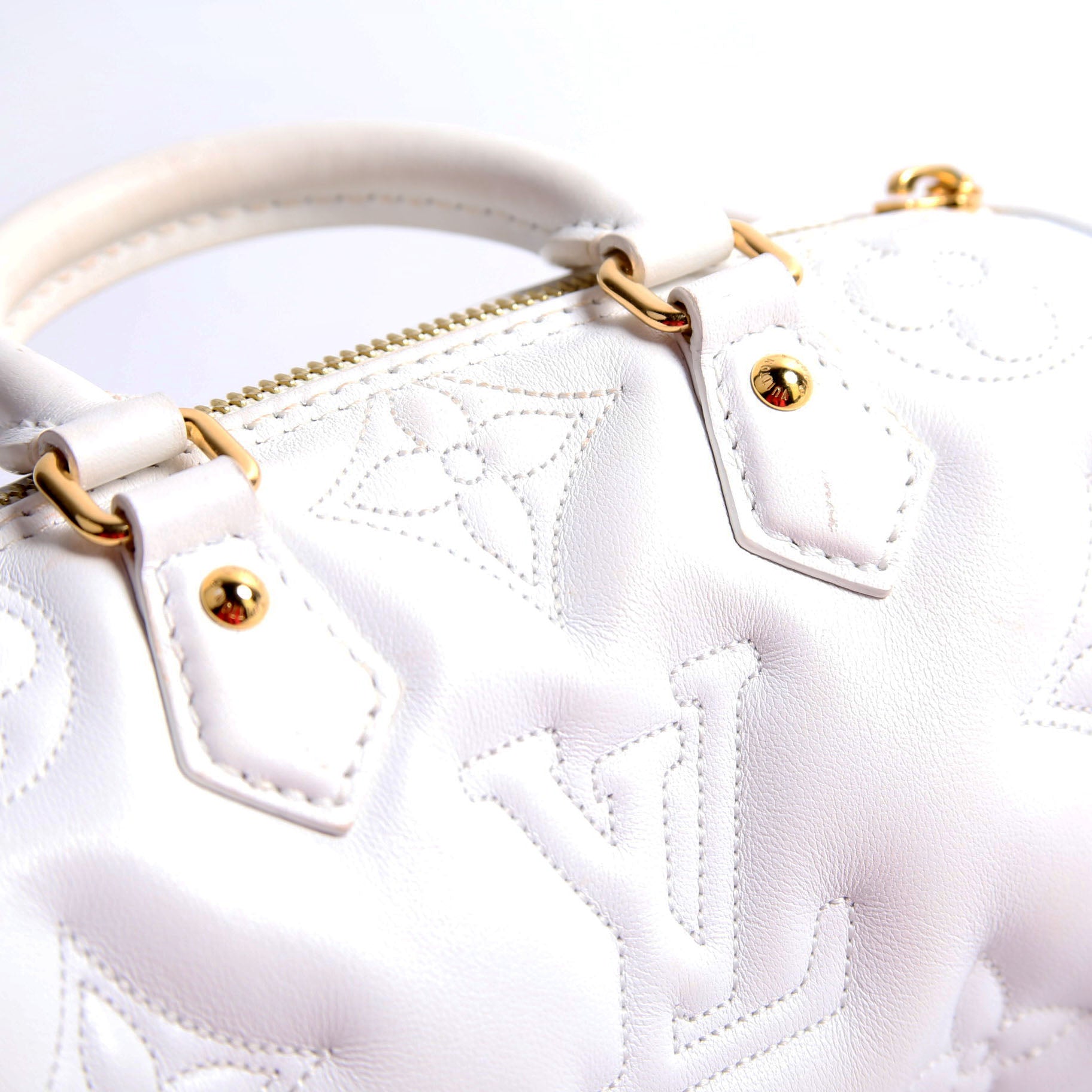 Papillon BB Bubblegram Calfskin White