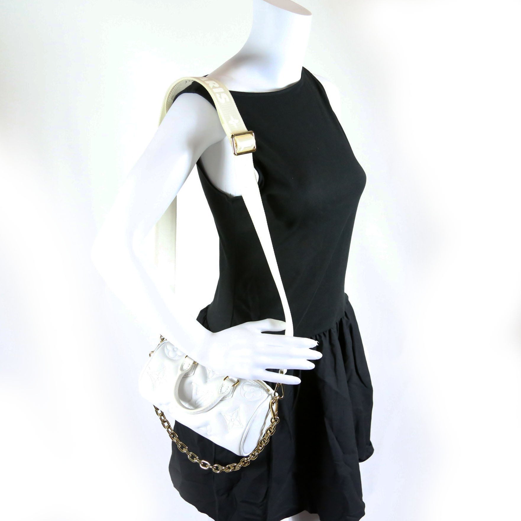 Papillon BB Bubblegram Calfskin White