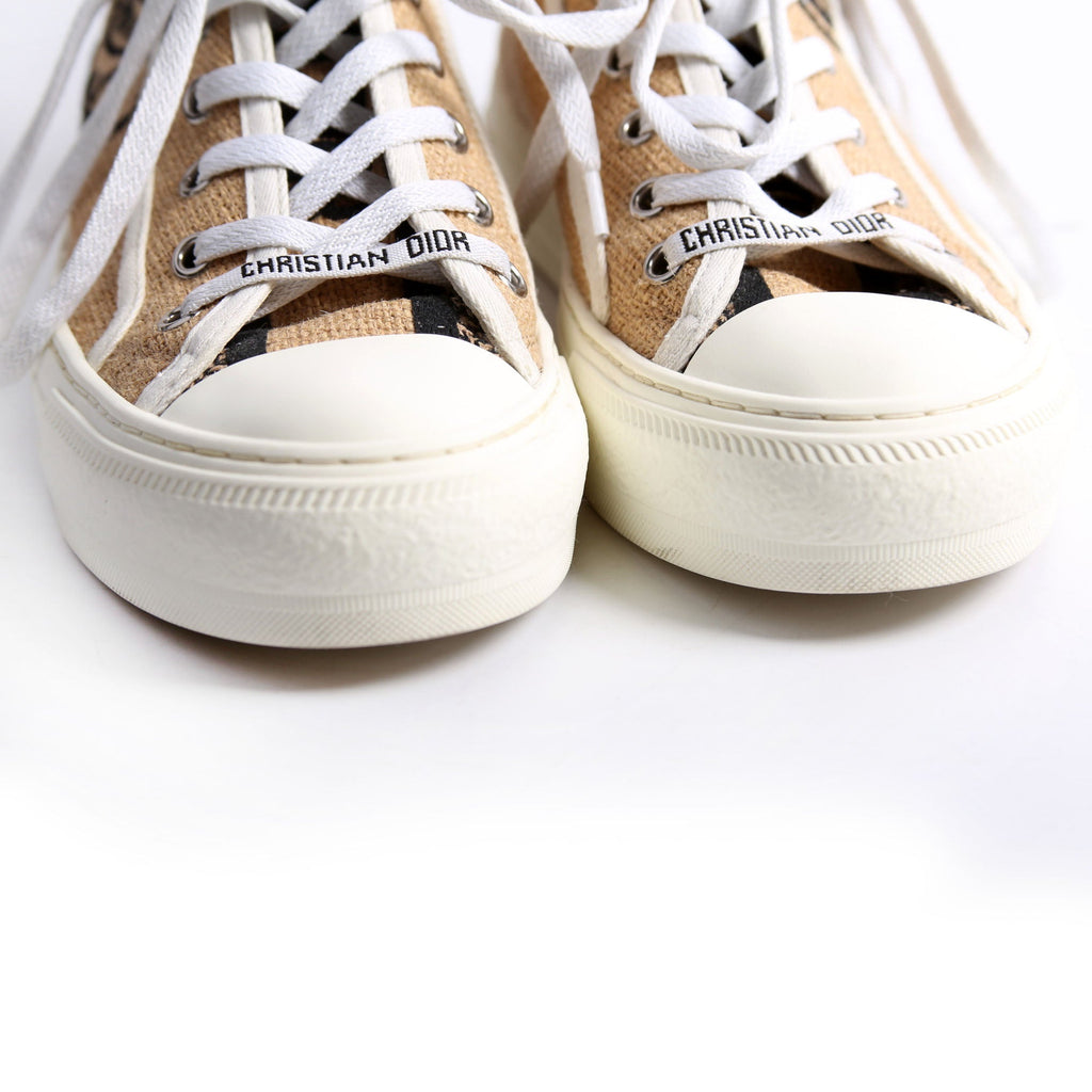Walk'N'Dior Embroidered Jute Sneakers Beige