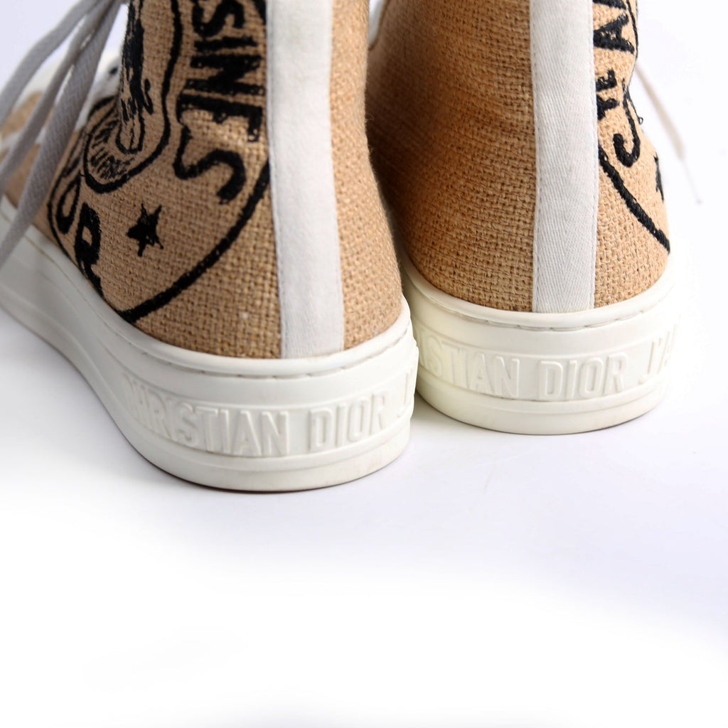 Walk'N'Dior Embroidered Jute Sneakers Beige