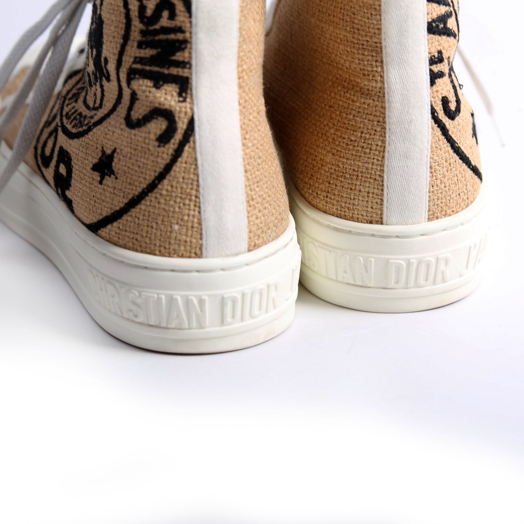 Walk'N'Dior Embroidered Jute Sneakers Beige