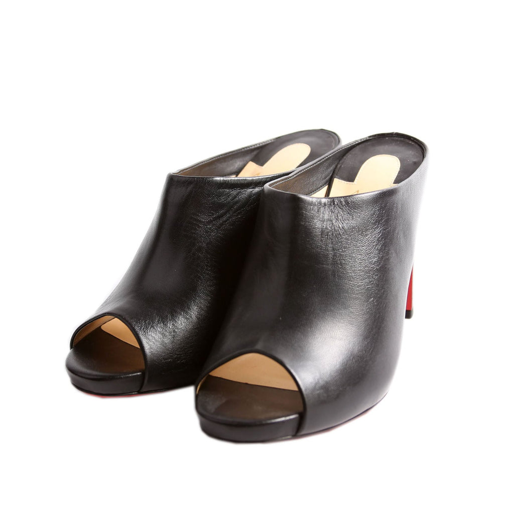 Corinthe 100 MM Peep Toe Mules Size 37.5 Black