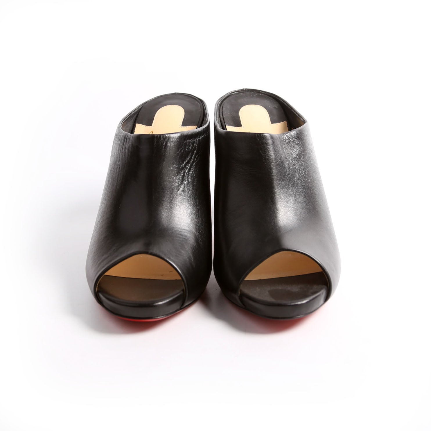 Corinthe 100 MM Peep Toe Mules Size 37.5 Black