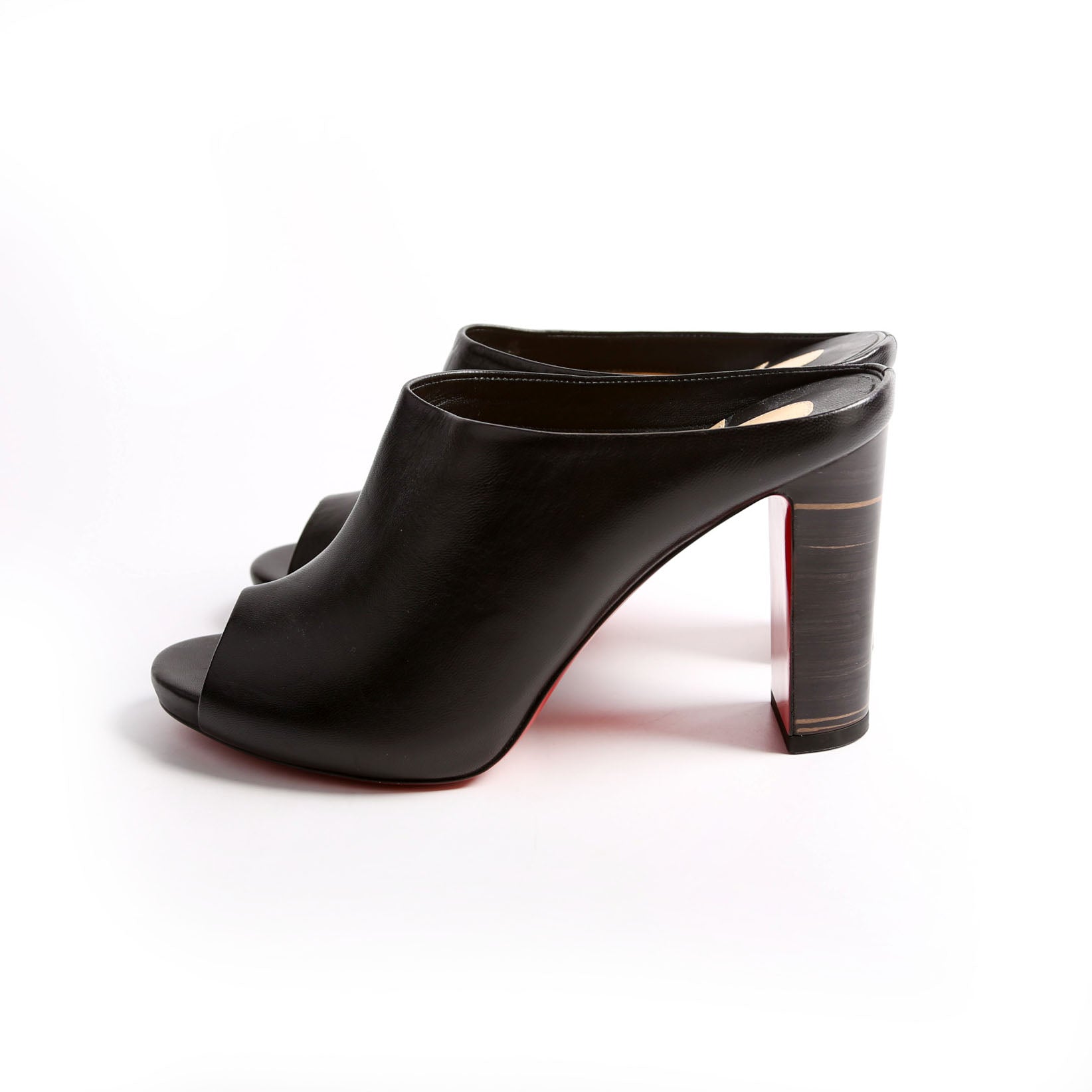 Corinthe 100 MM Peep Toe Mules Size 37.5 Black