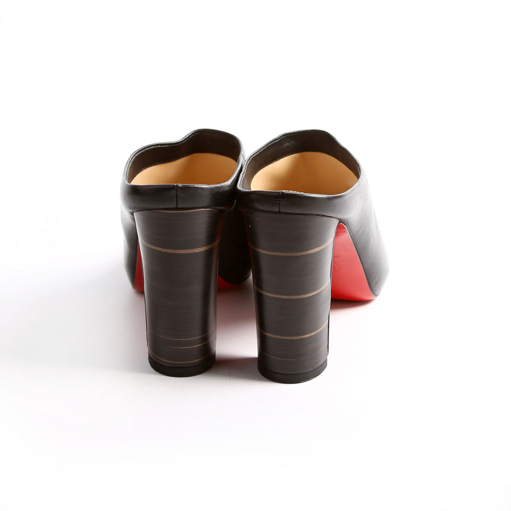 Corinthe 100 MM Peep Toe Mules Size 37.5 Black