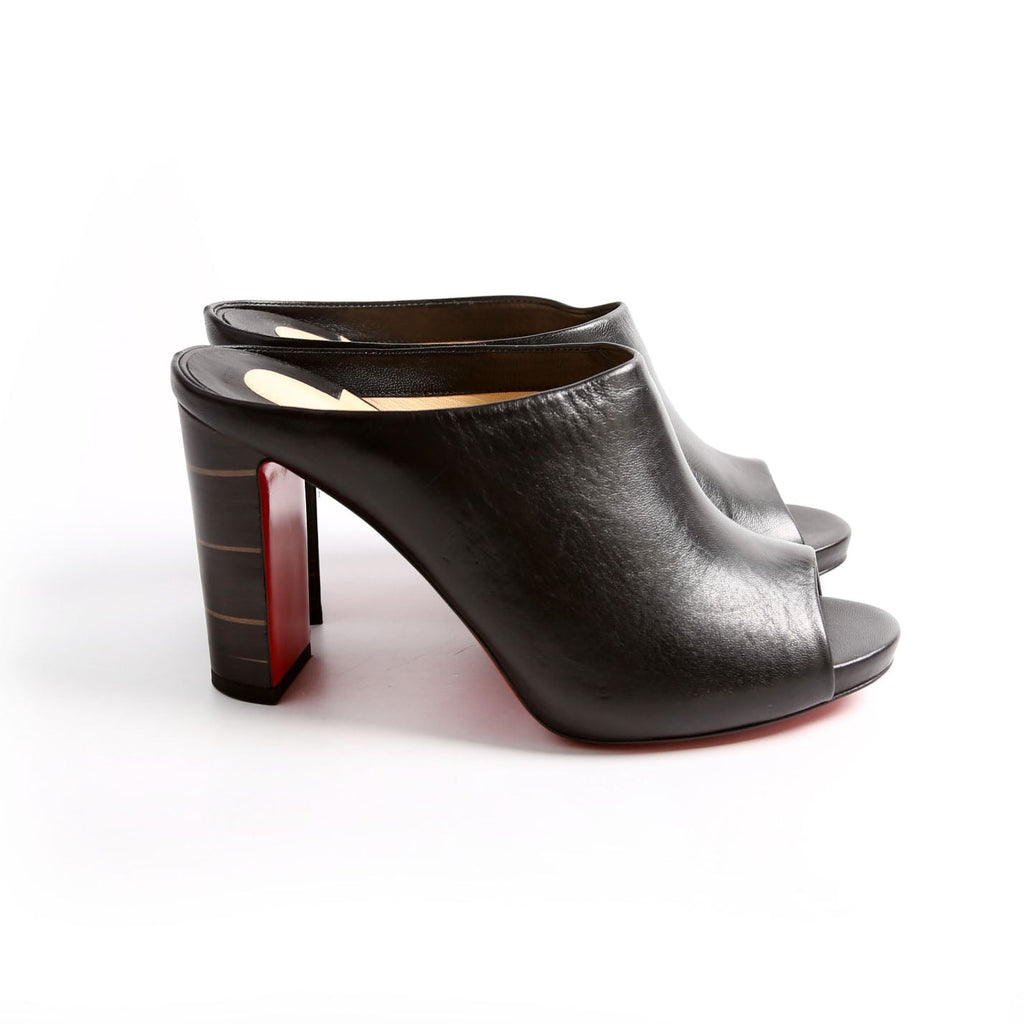 Corinthe 100 MM Peep Toe Mules Size 37.5 Black