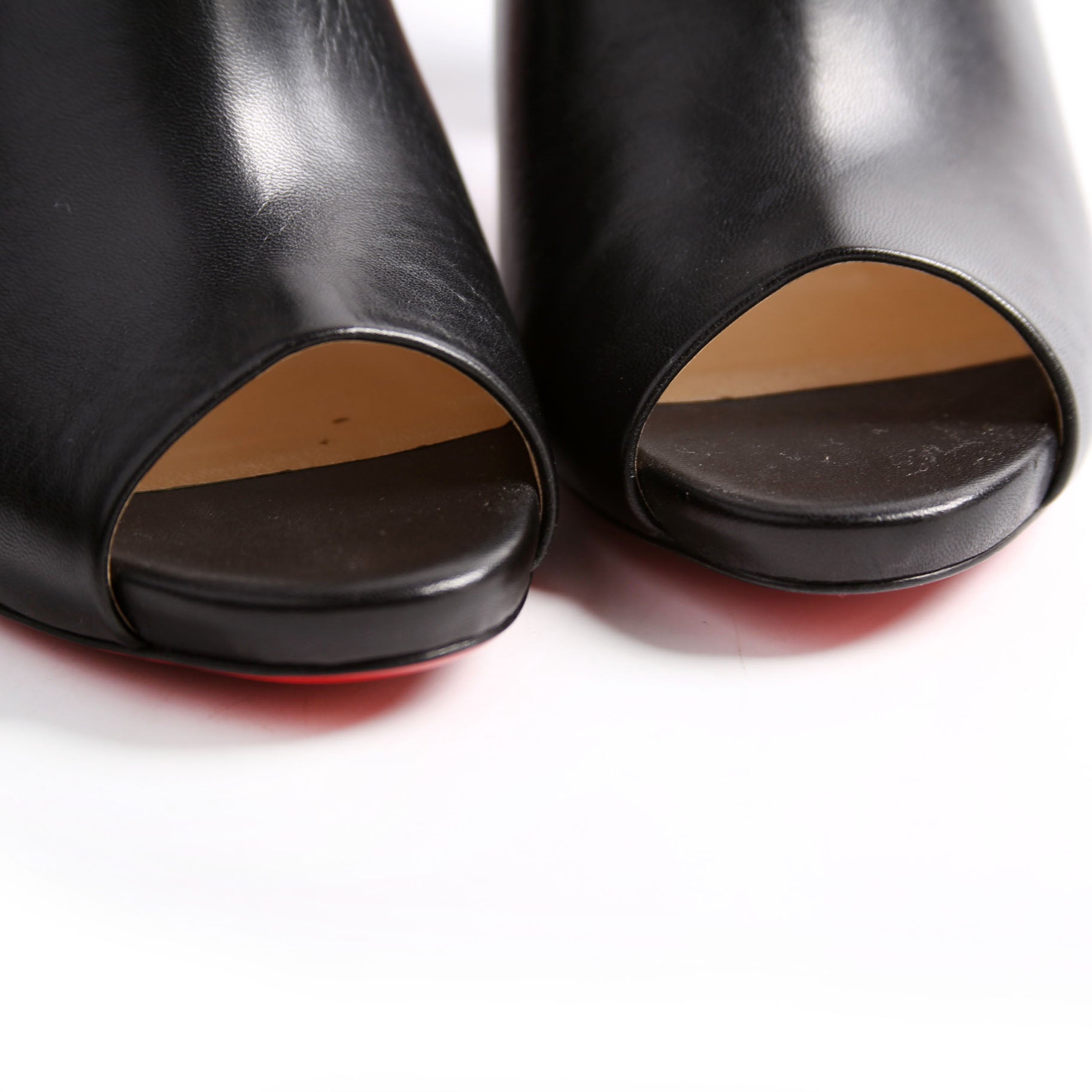 Corinthe 100 MM Peep Toe Mules Size 37.5 Black