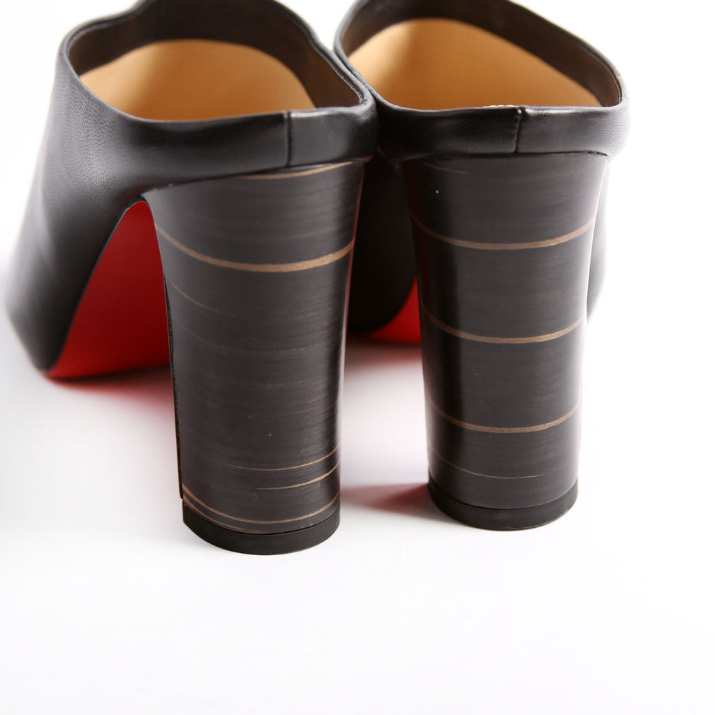 Corinthe 100 MM Peep Toe Mules Size 37.5 Black