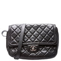 CC Flap Messenger Quilted Lambskin 24M Black