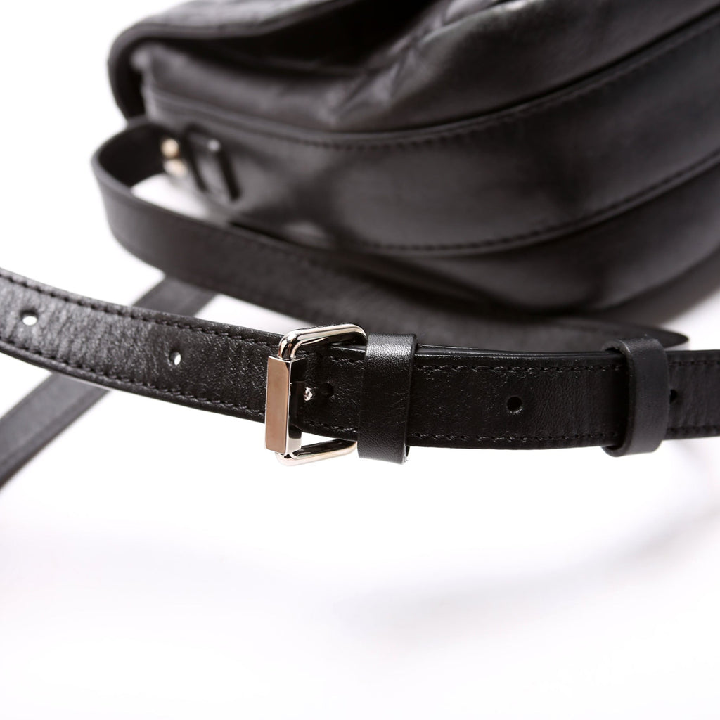 CC Flap Messenger Quilted Lambskin 24M Black