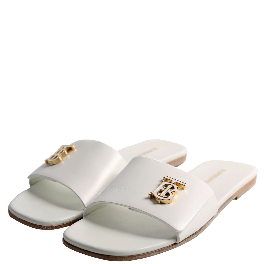 Sloane TB Leather Slide Sandals Size 38