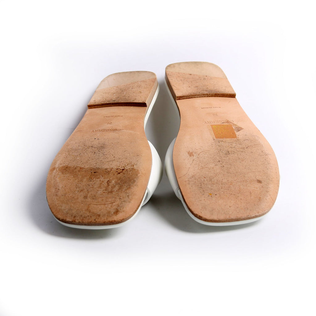 Sloane TB Leather Slide Sandals Size 38