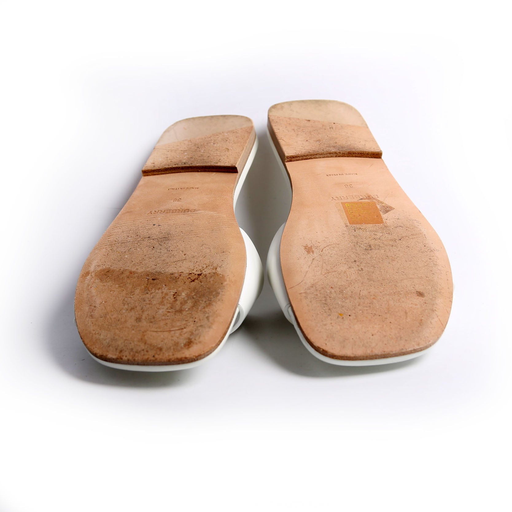 Sloane TB Leather Slide Sandals Size 38