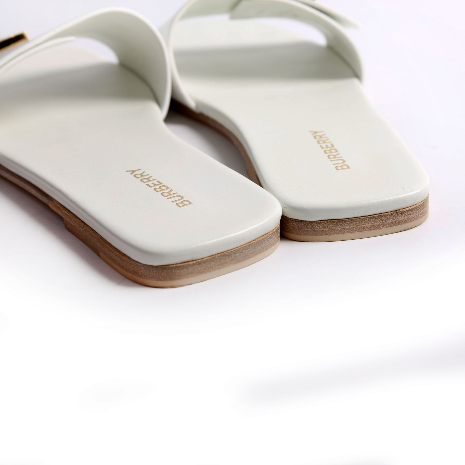 Sloane TB Leather Slide Sandals Size 38