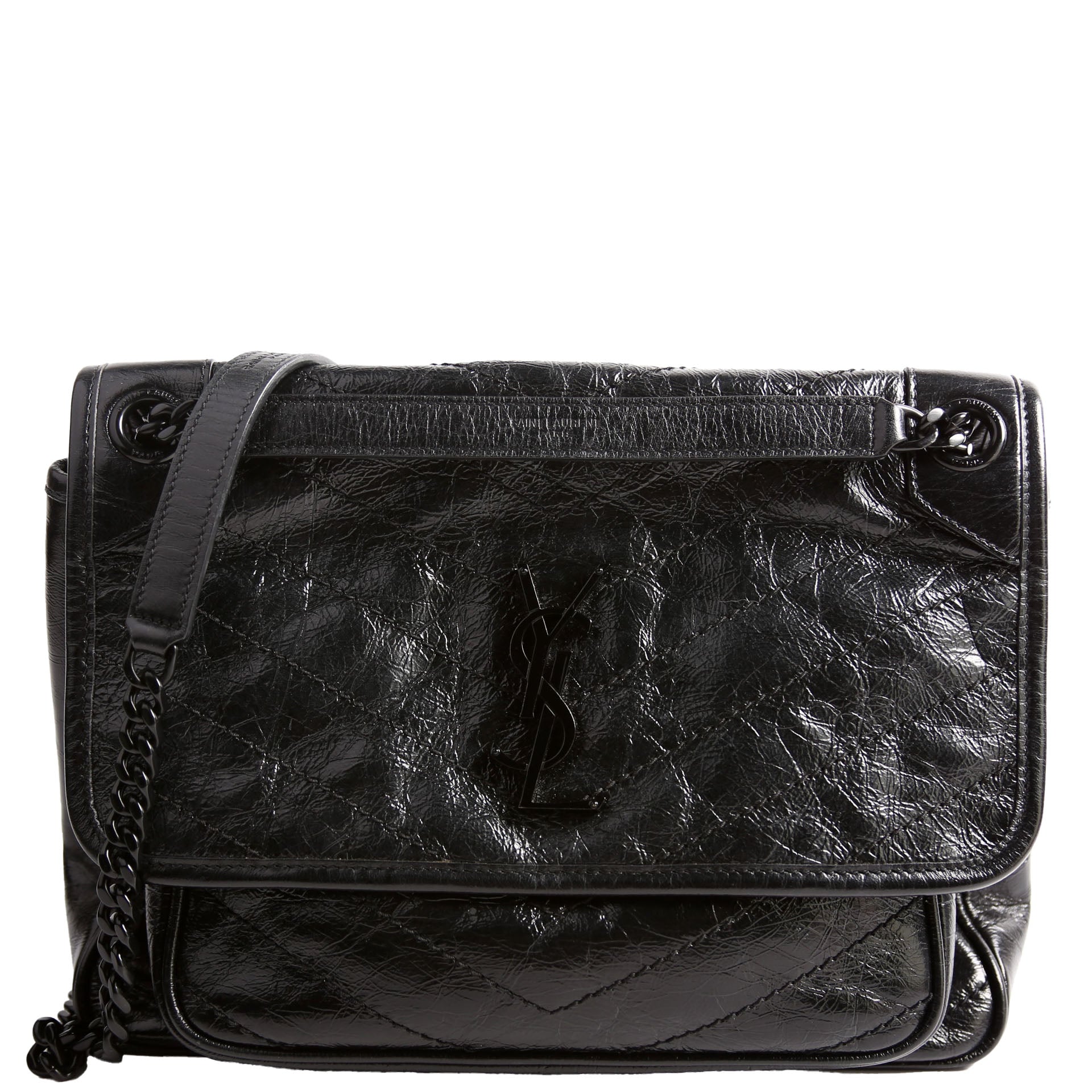 Niki Medium Crinkle Leather 575055 Black