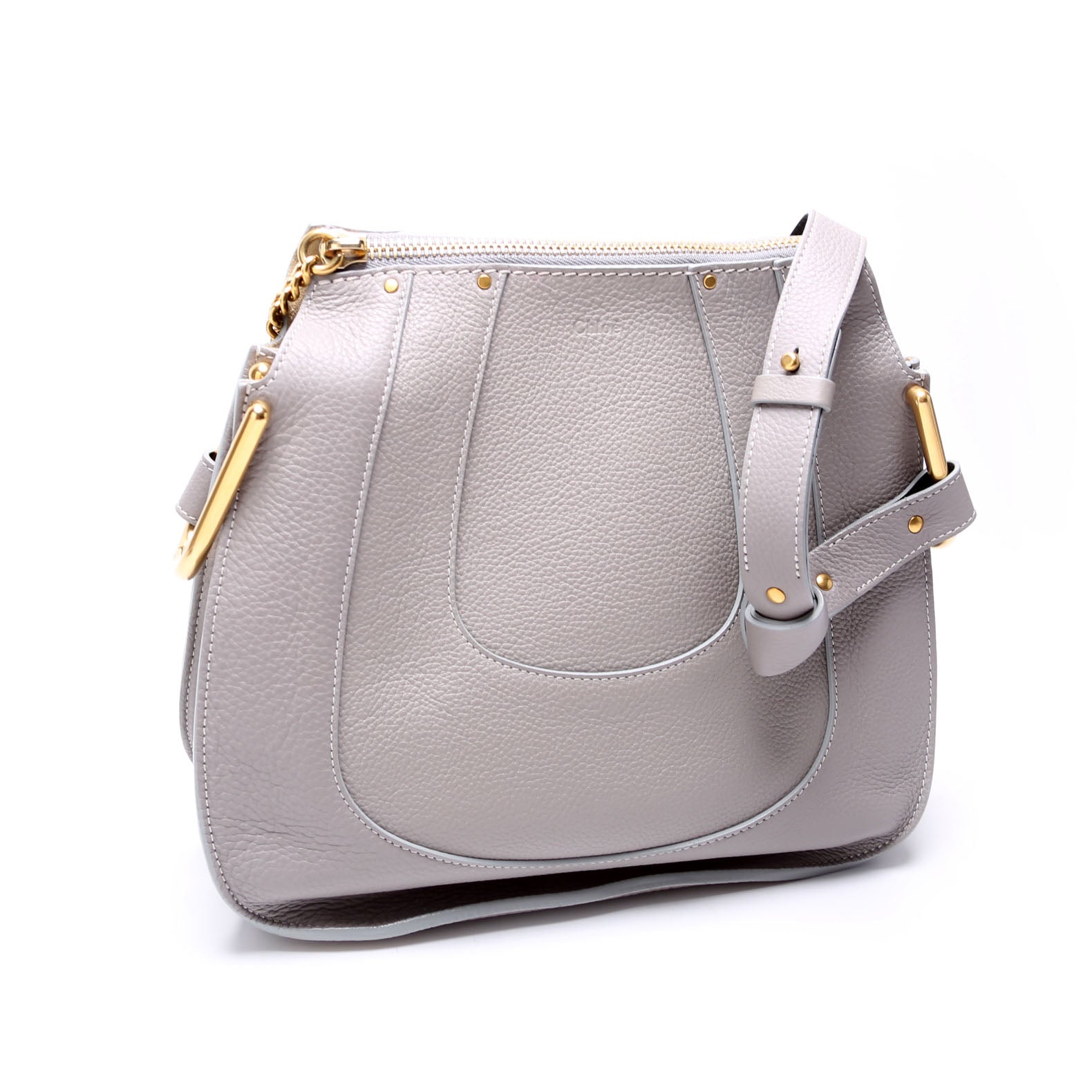 Hayley Leather Hobo Gray and Black