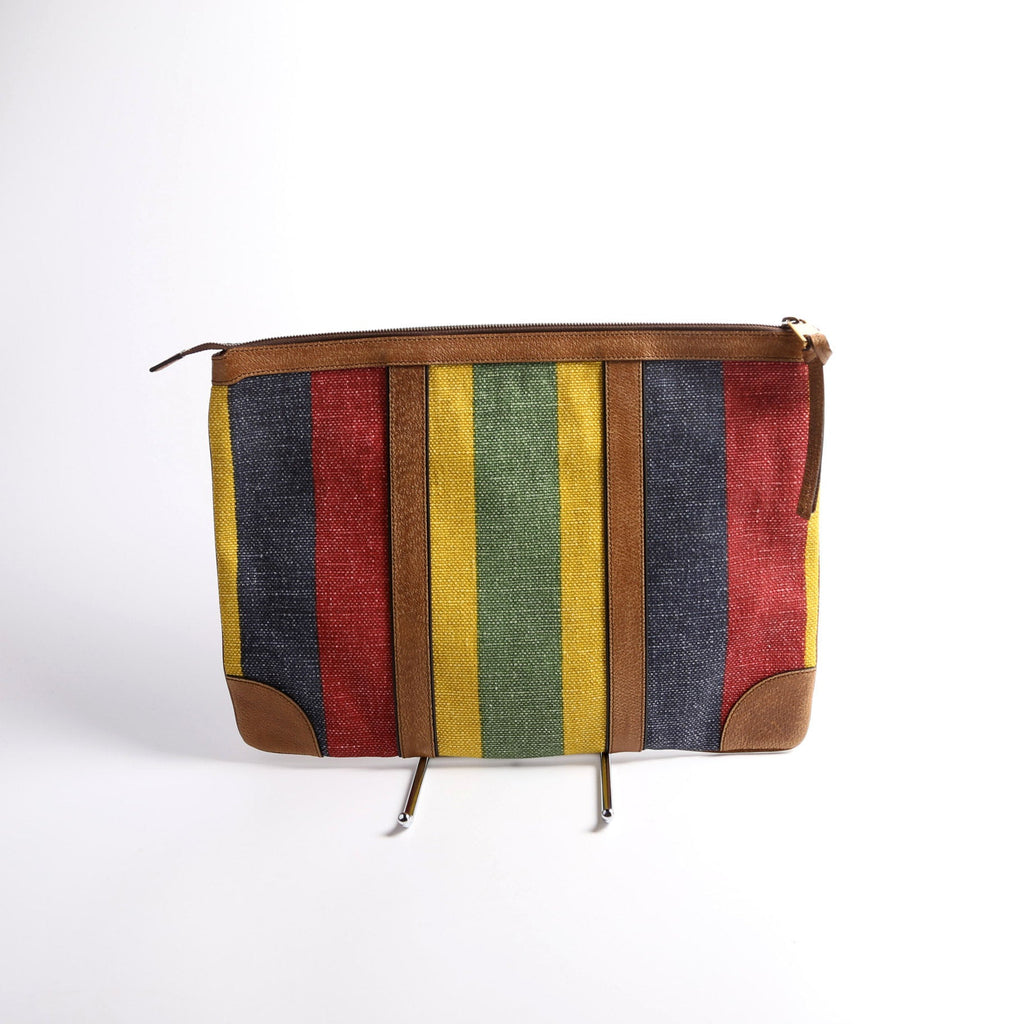 312766 Baiadera Striped Canvas Large Pouch