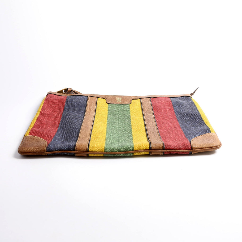 312766 Baiadera Striped Canvas Large Pouch