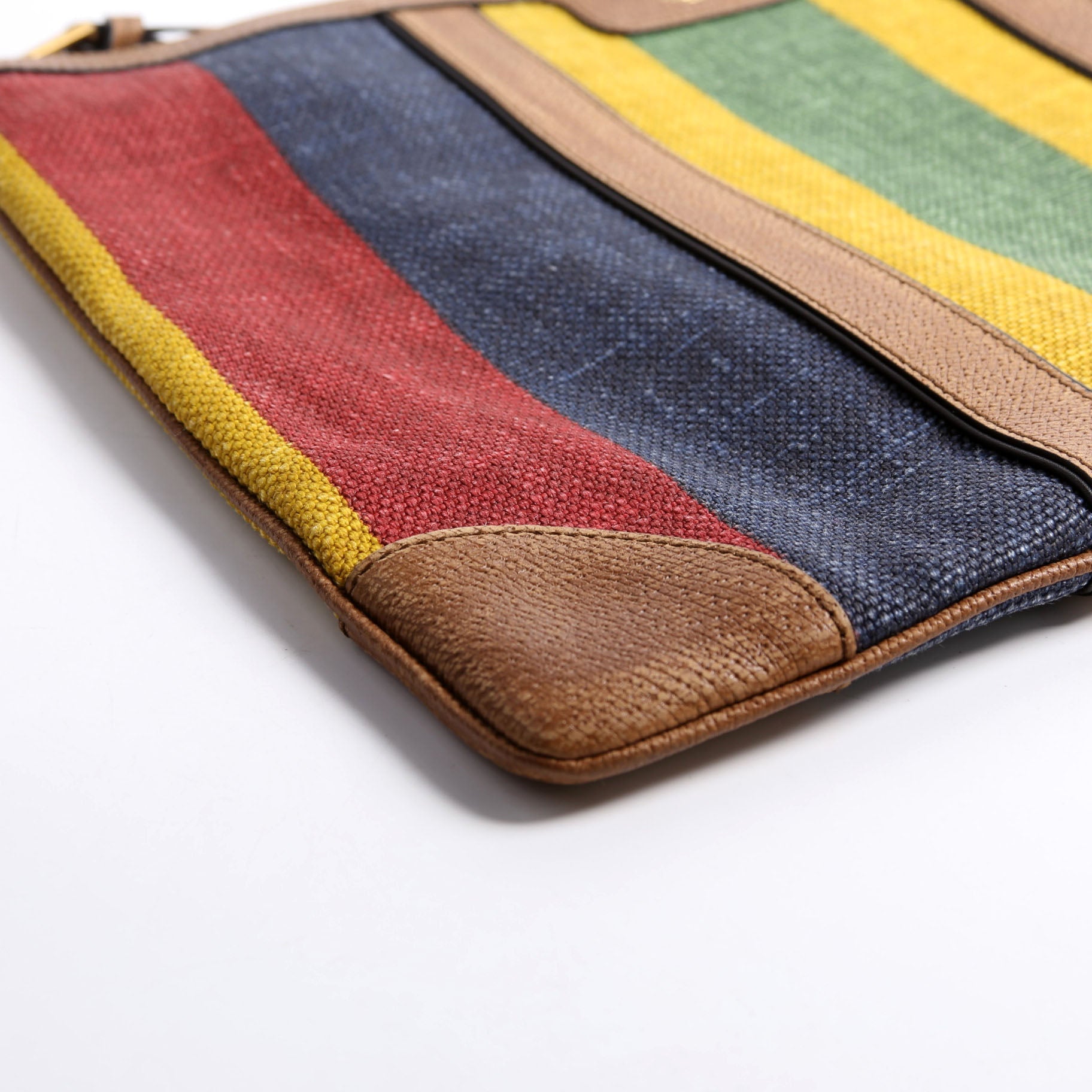312766 Baiadera Striped Canvas Large Pouch