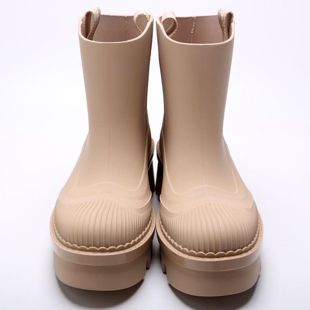Chloe Raina Rubber Rain Boots Size 38 Tan