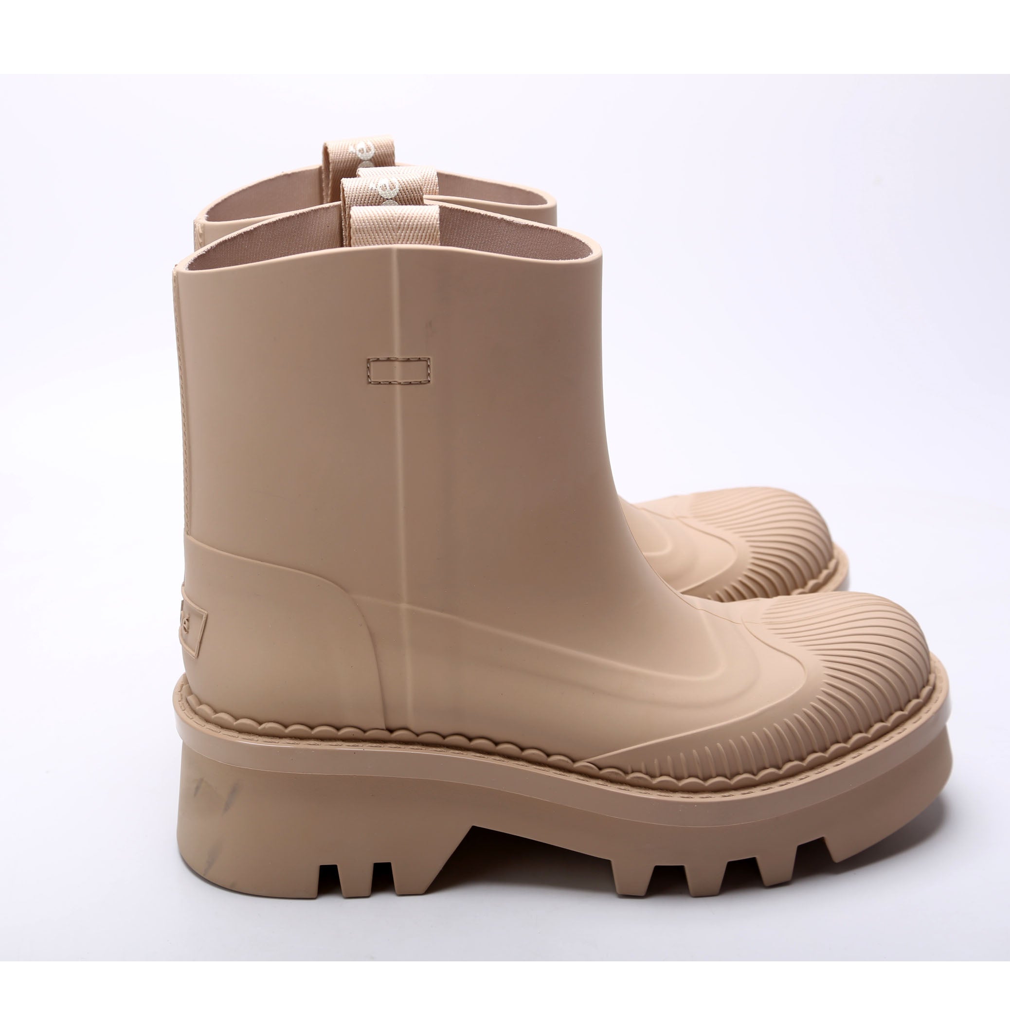 Chloe Raina Rubber Rain Boots Size 38 Tan