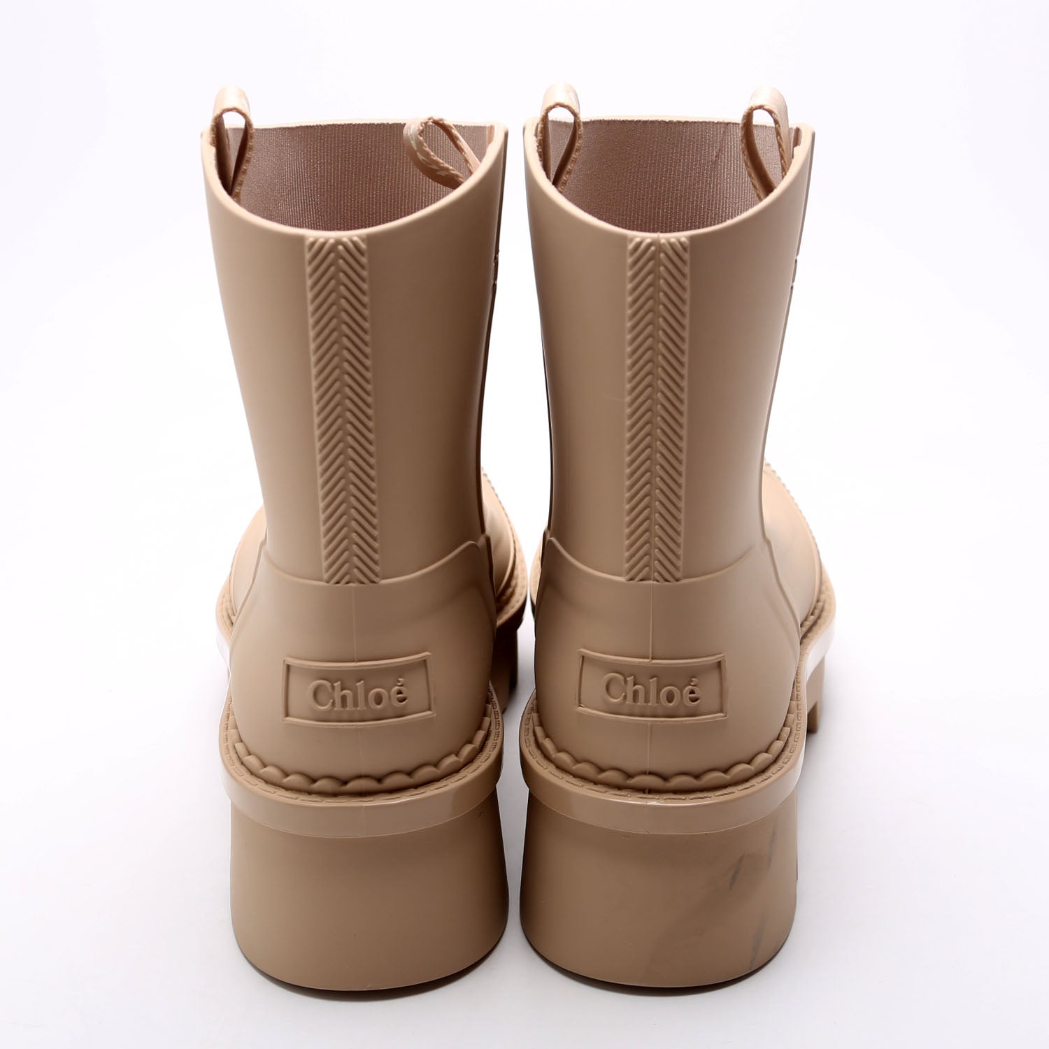 Chloe Raina Rubber Rain Boots Size 38 Tan