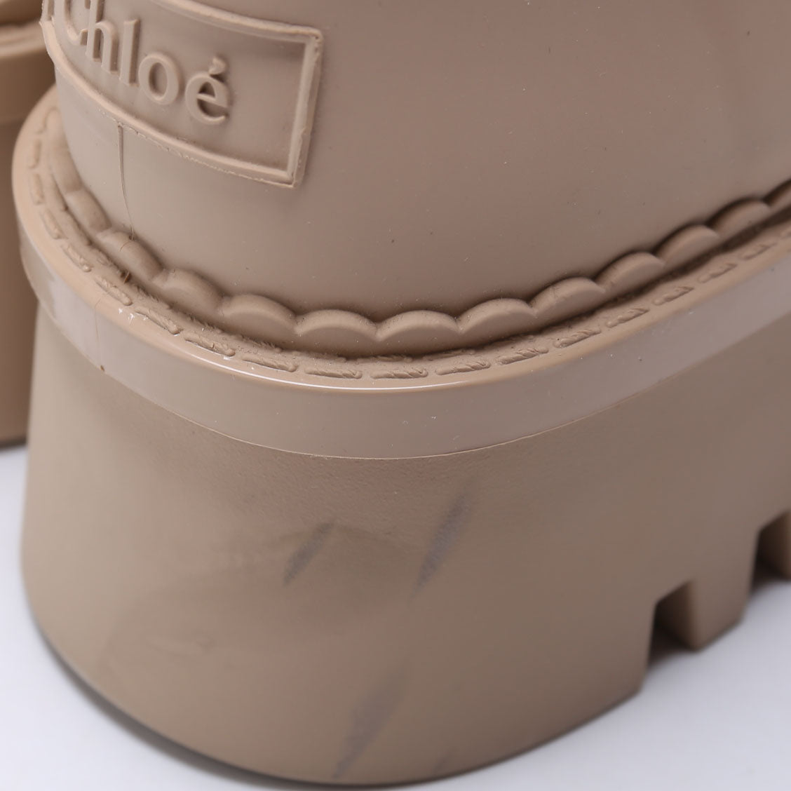 Chloe Raina Rubber Rain Boots Size 38 Tan