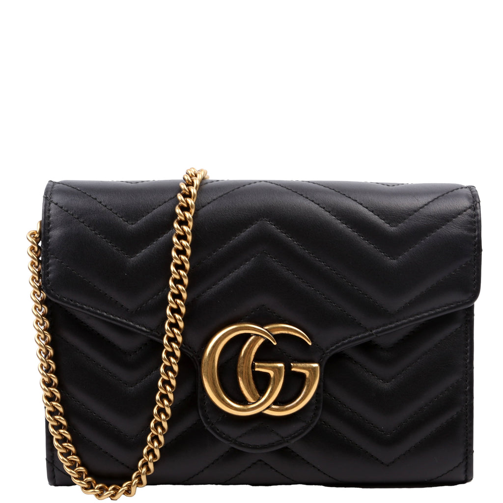 474575 Marmont Chain Wallet Black