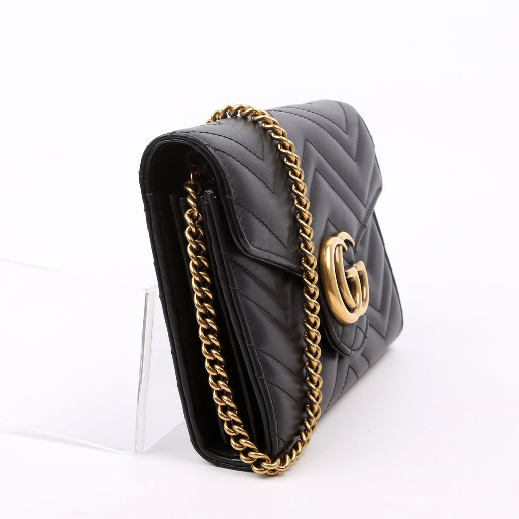 474575 Marmont Chain Wallet Black