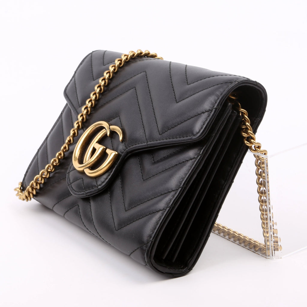 474575 Marmont Chain Wallet Black