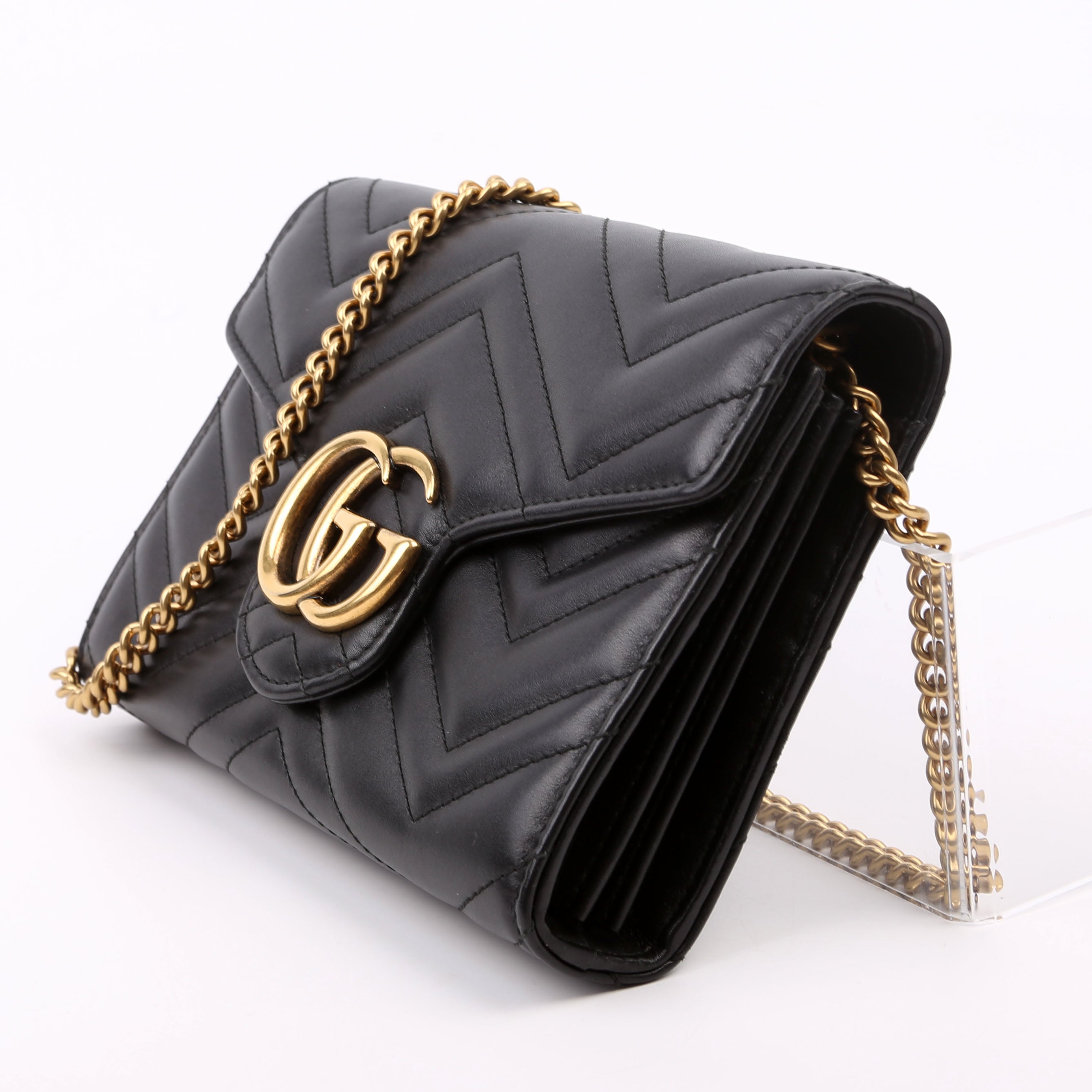 474575 Marmont Chain Wallet Black