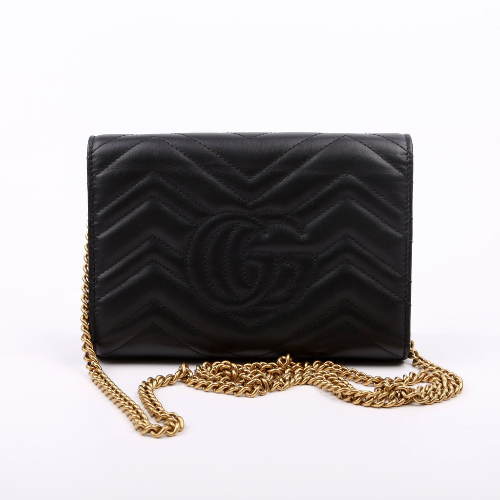 474575 Marmont Chain Wallet Black