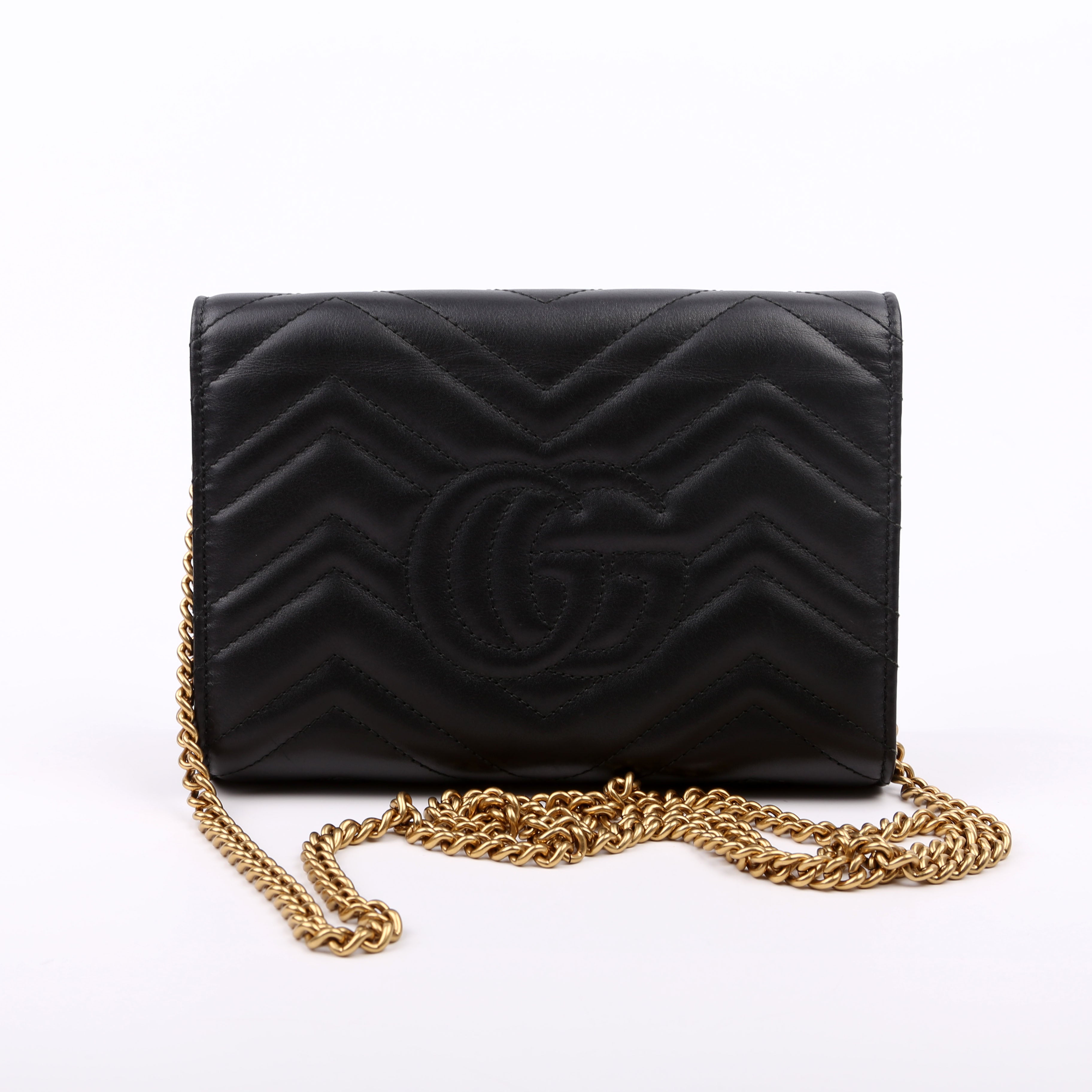 474575 Marmont Chain Wallet Black