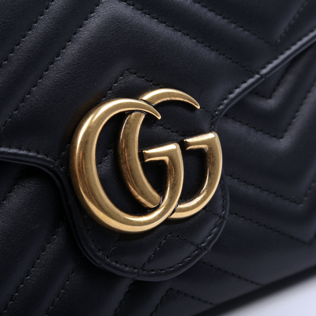 474575 Marmont Chain Wallet Black