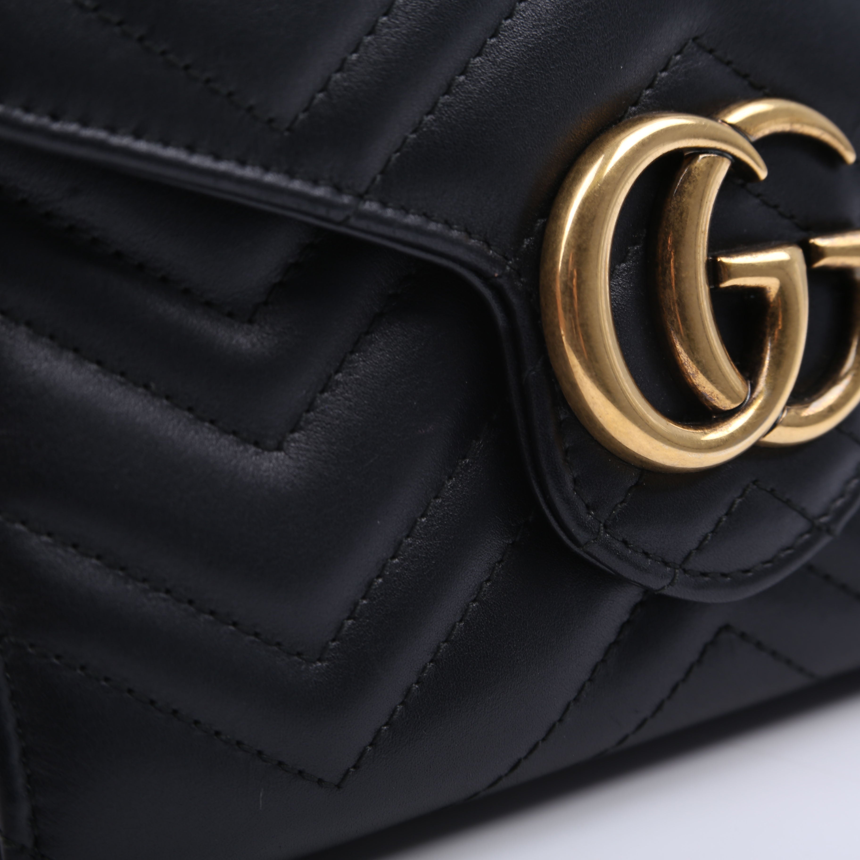 474575 Marmont Chain Wallet Black