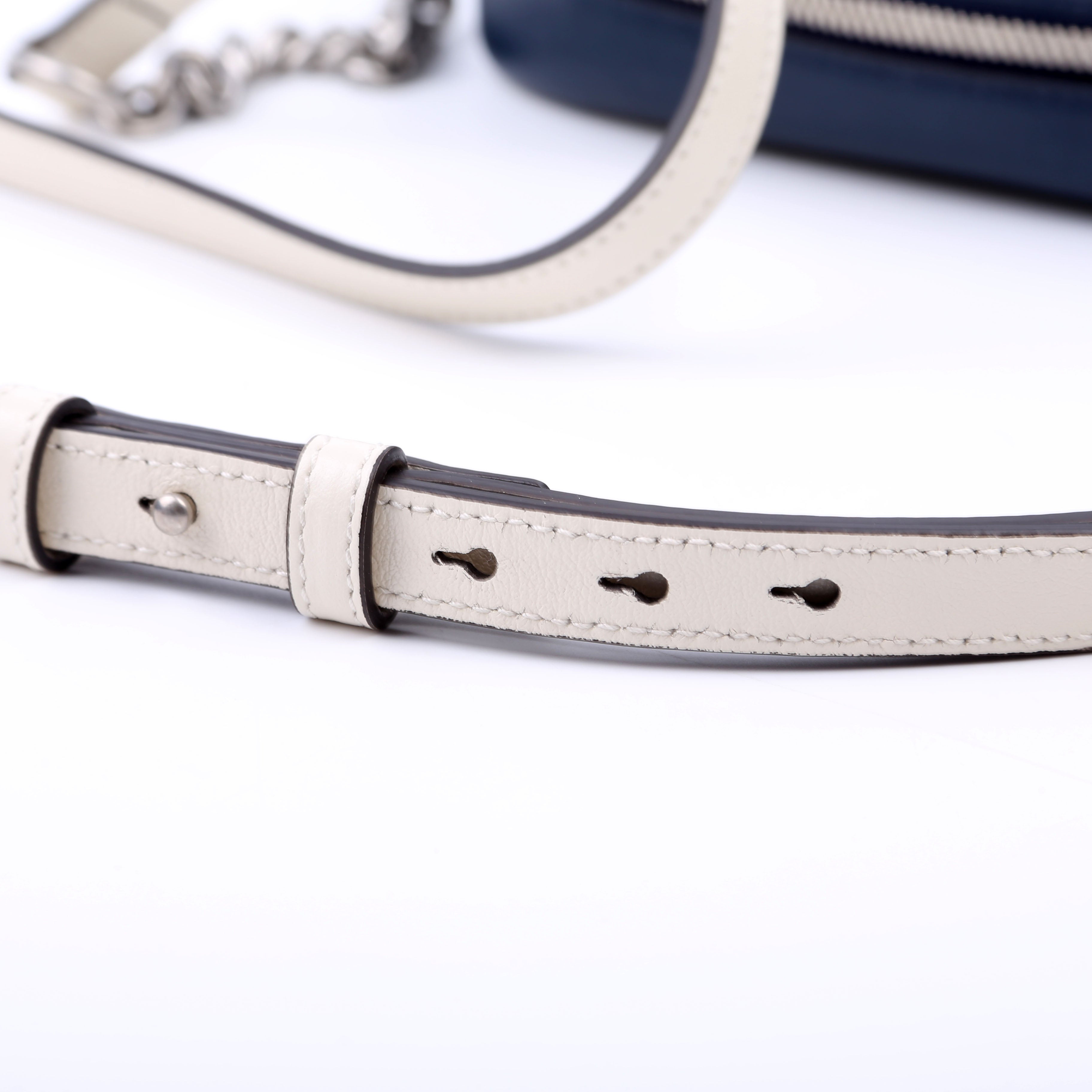 447632 Marmont Small Leather Camera Blue/White