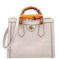 660195 Diana Small Leather Tote White