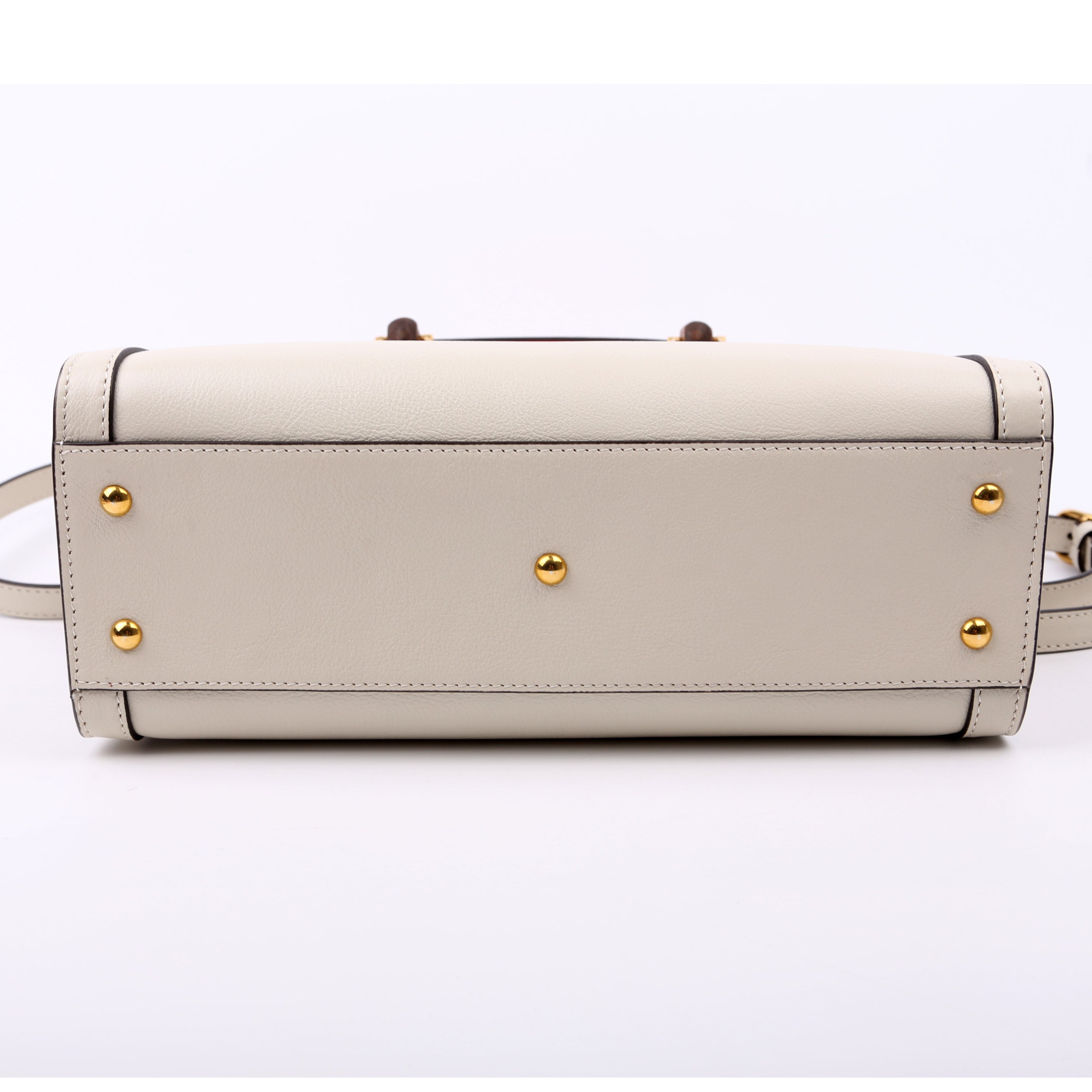 660195 Diana Small Leather Tote White