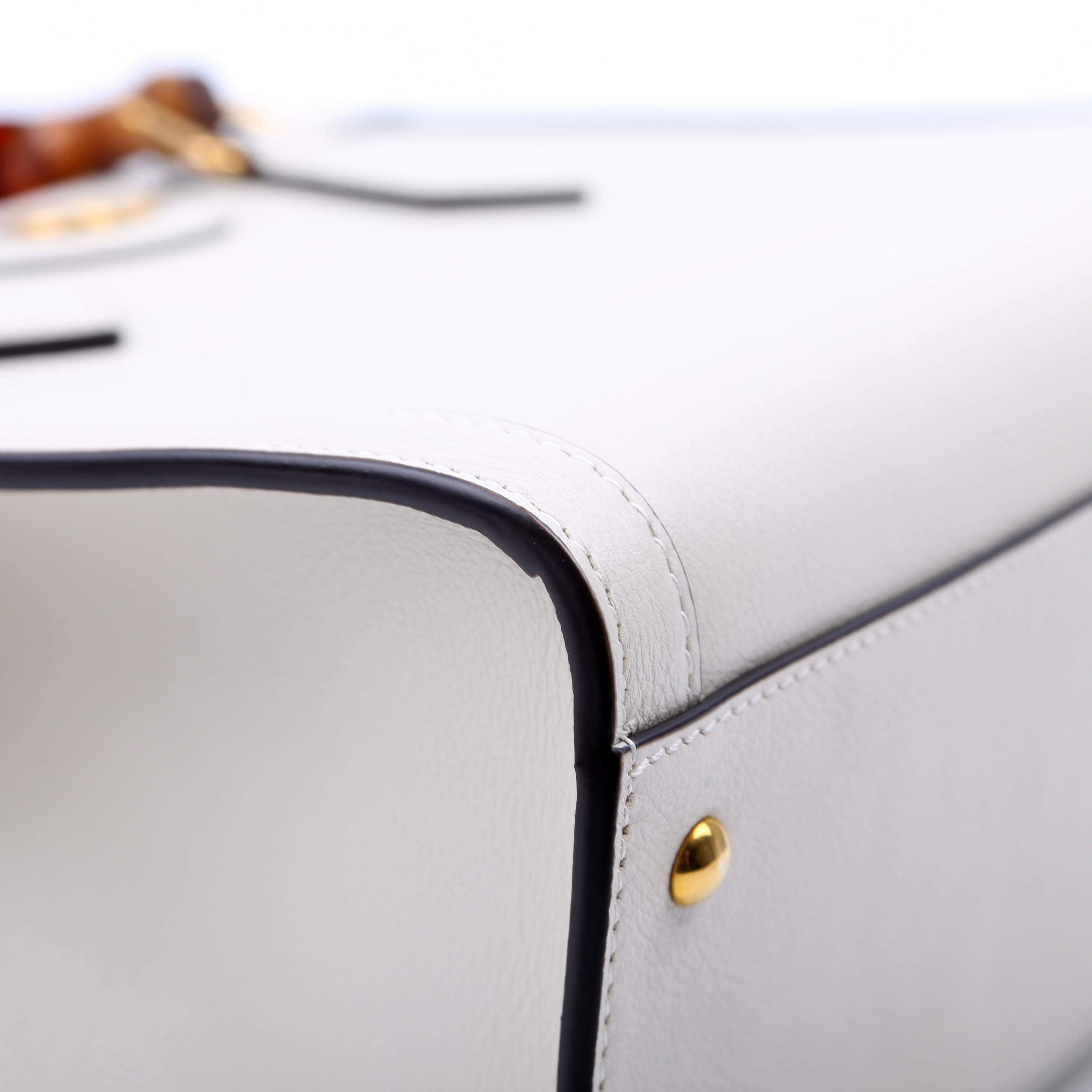 660195 Diana Small Leather Tote White