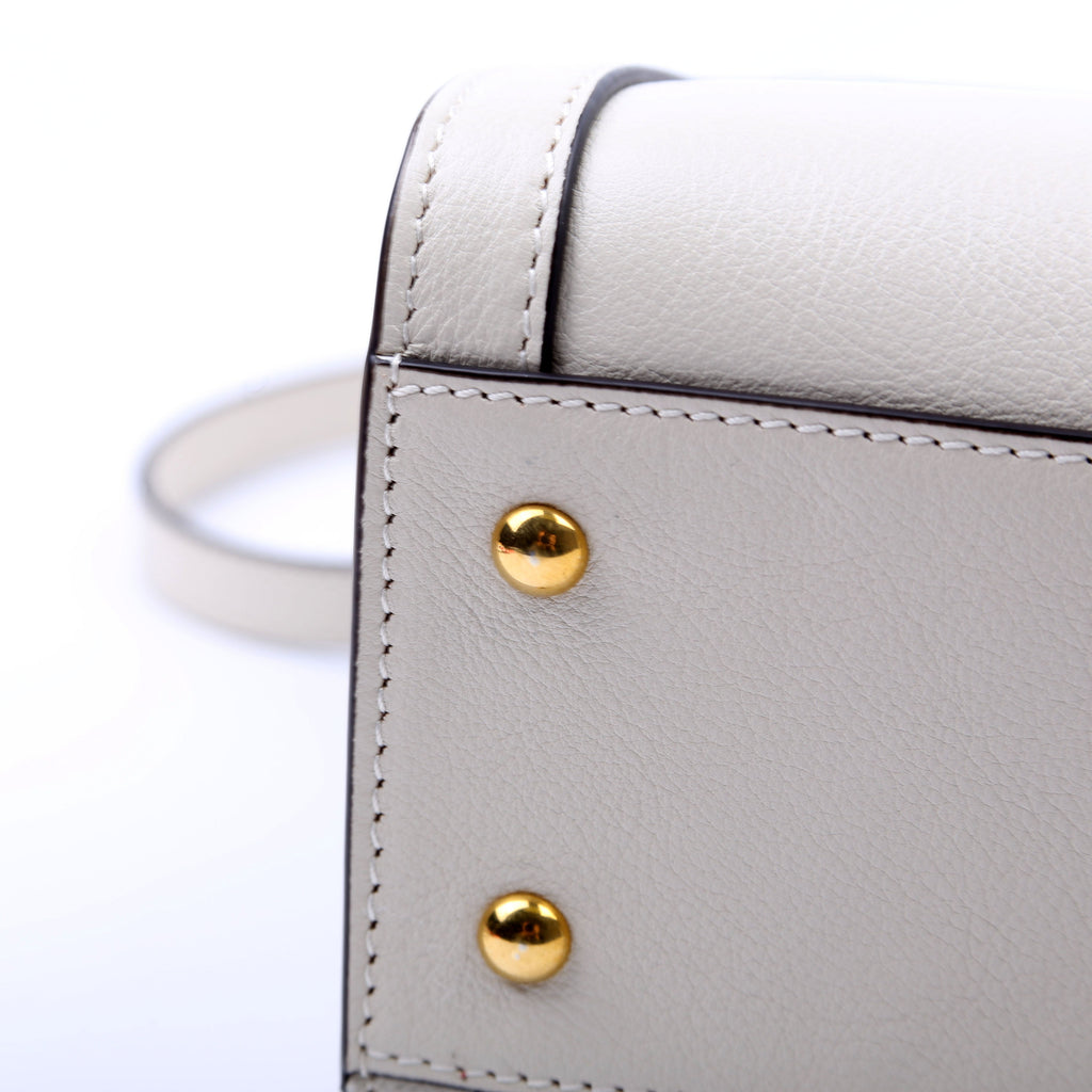 660195 Diana Small Leather Tote White