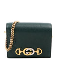 570660 Zumi Leather Card Case with Chain Green