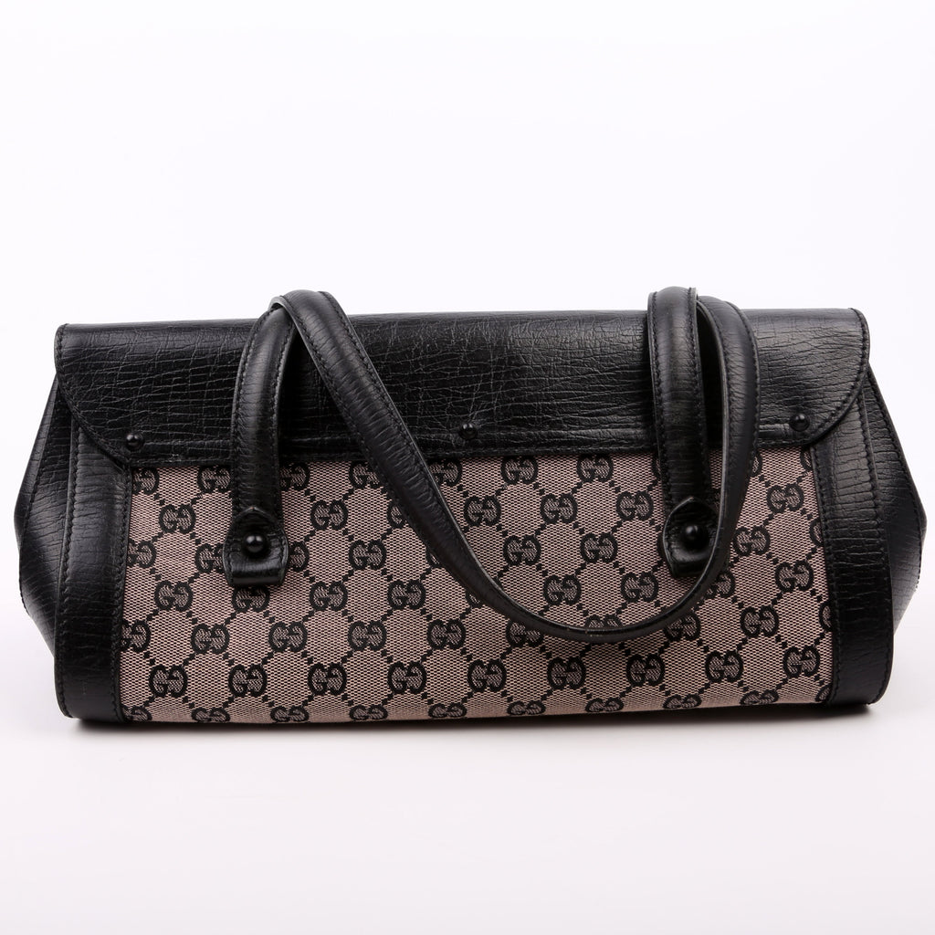 111713 GG Canvas Bamboo Bullet Medium Black
